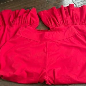 Matilda Jane red ruffle bottom pants